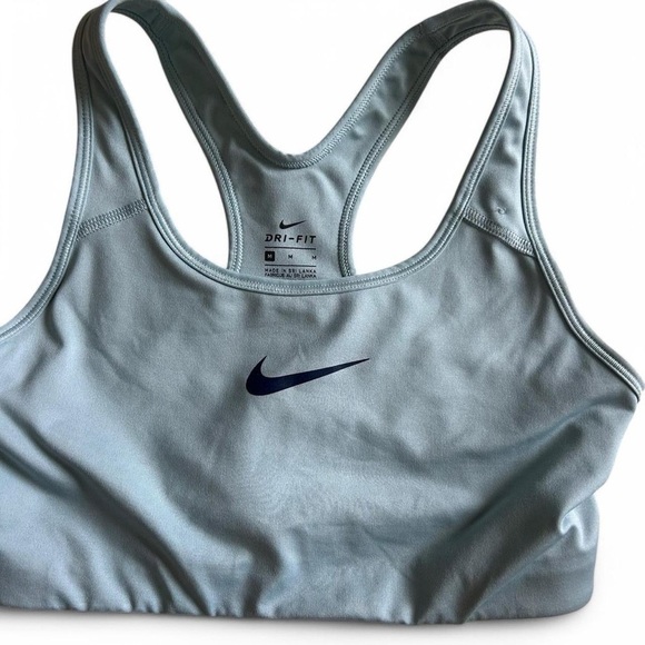 NWOT- Nike Sports Bra Size M Light Blue with Black Swoosh (never worn) - Picture 6 of 6
